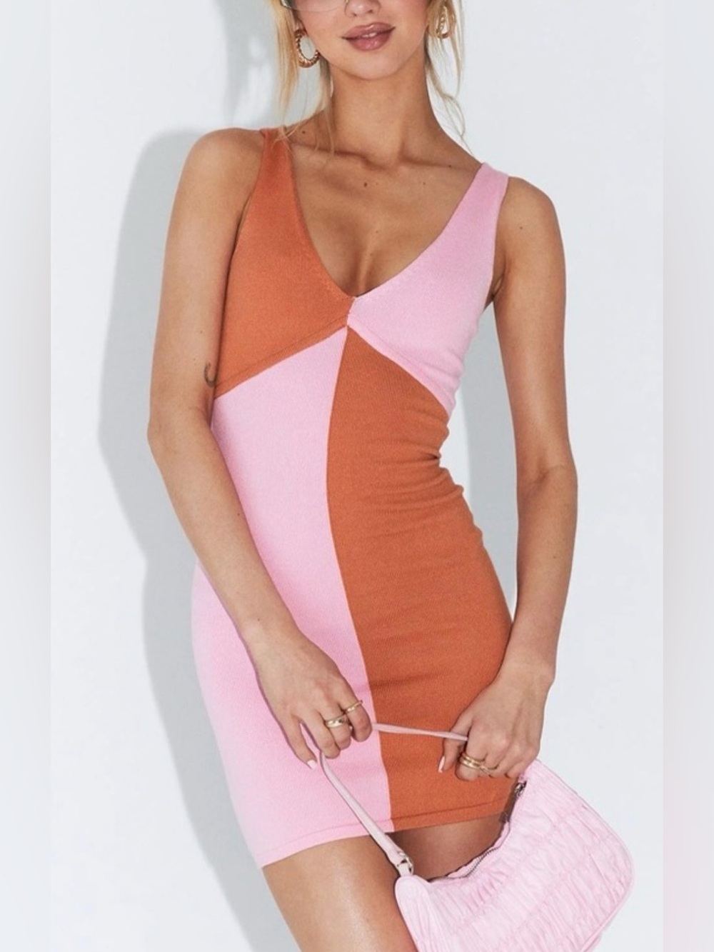 Princess Polly Sienna colorblock mini dress, small/medium